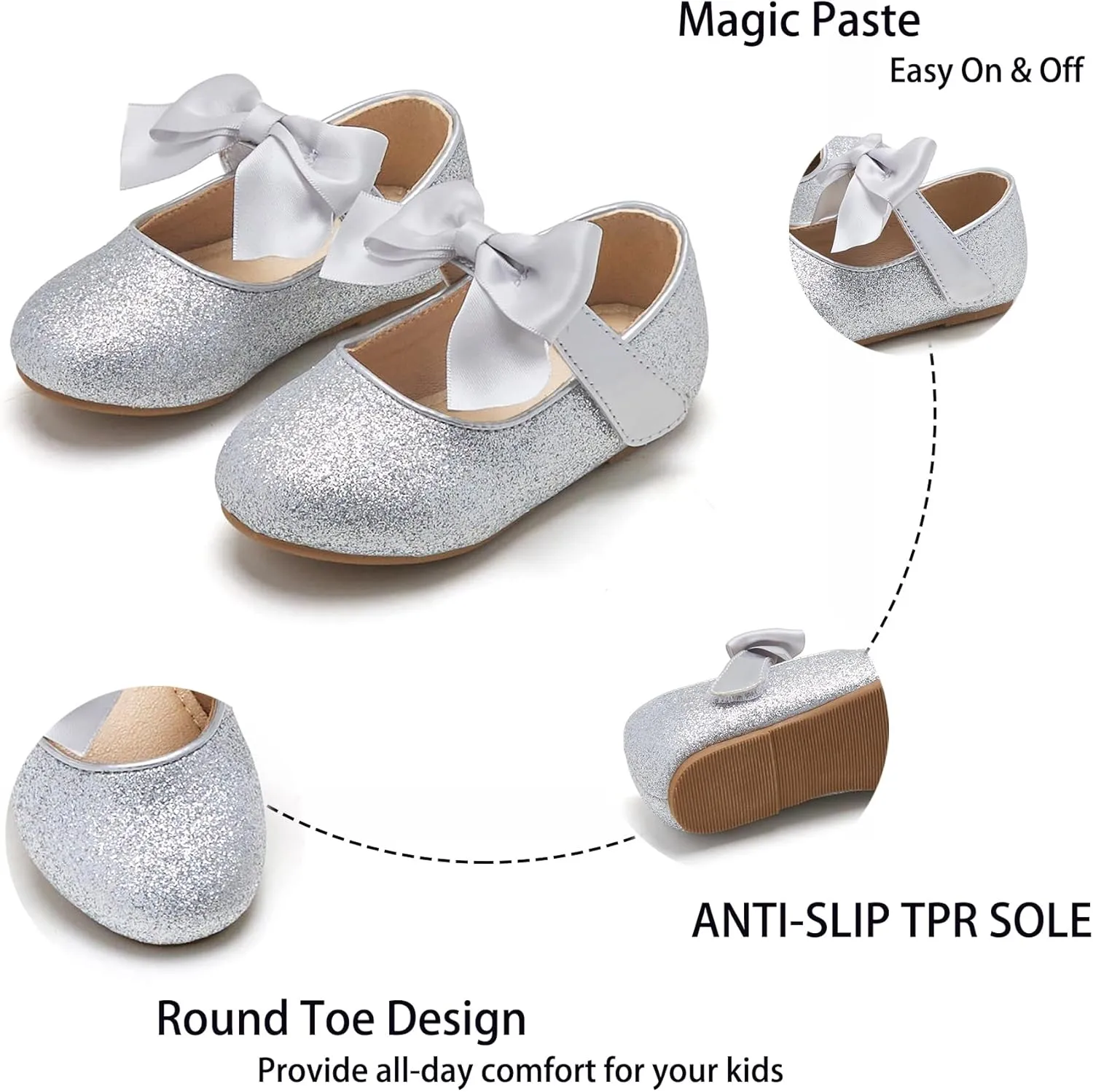 Kiderence Toddler Girls Dress Shoes Little Kids Mary Janes Ballet Flats Toddler