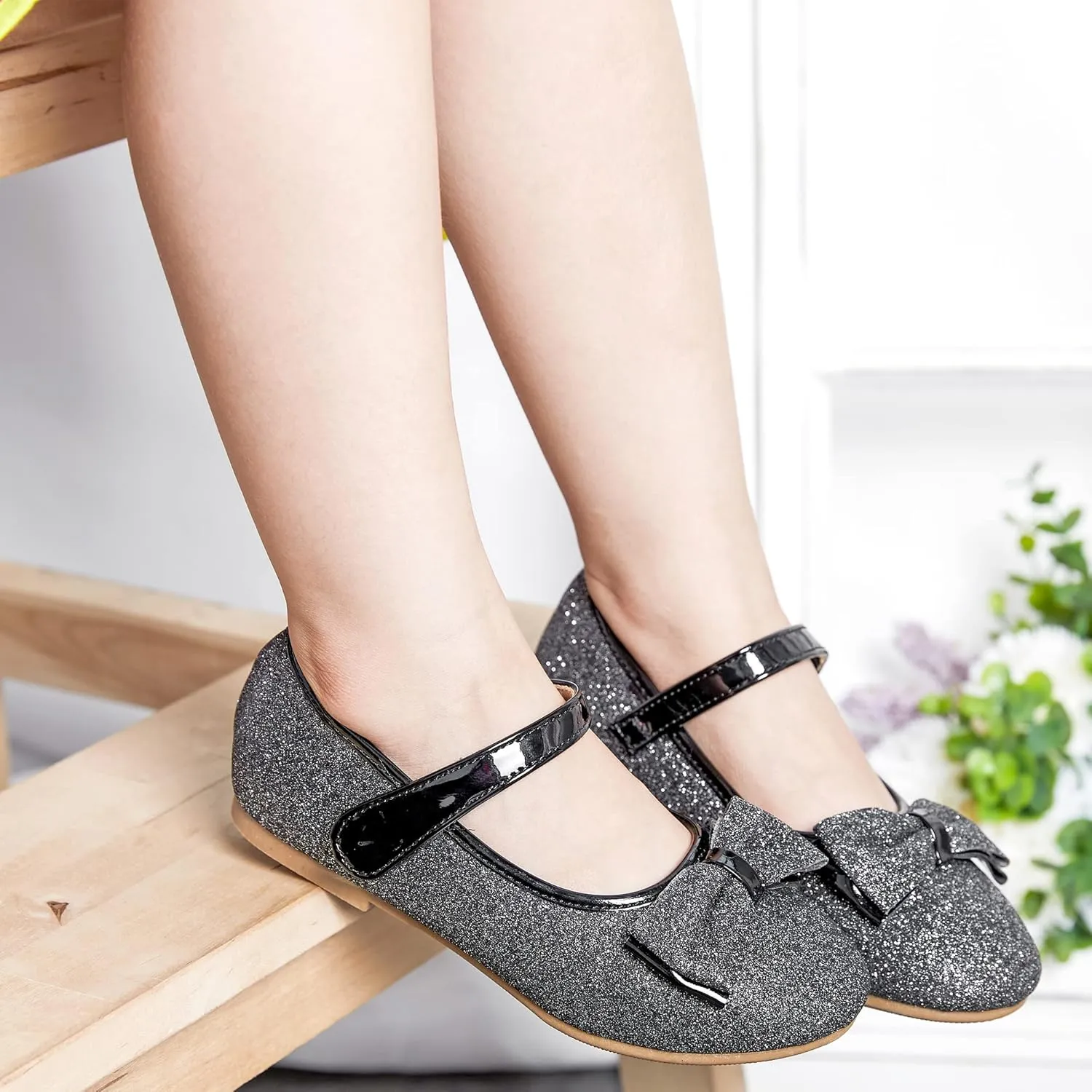 Kiderence Toddler Girls Dress Shoes Little Kids Mary Janes Ballet Flats Toddler