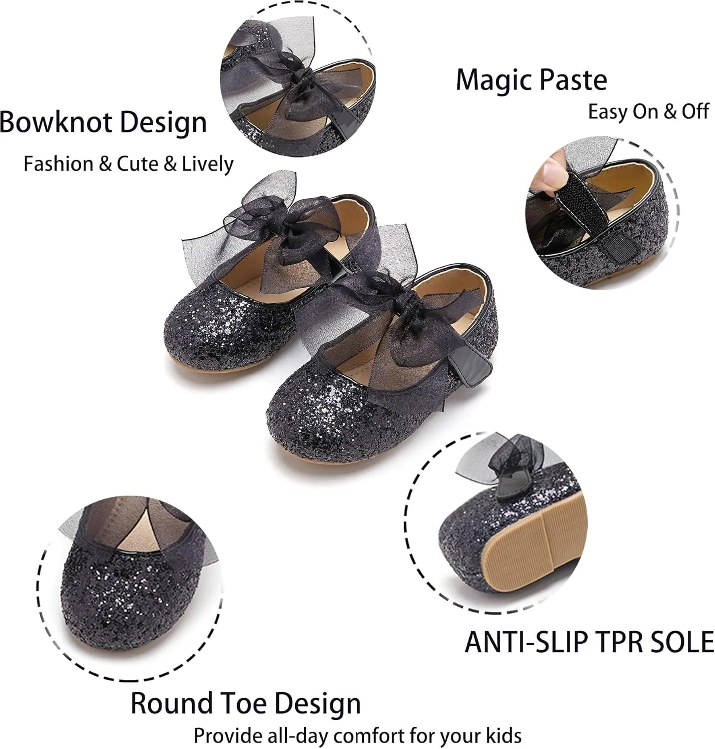 Kiderence Toddler Girls Dress Shoes Little Kids Mary Janes Ballet Flats Toddler