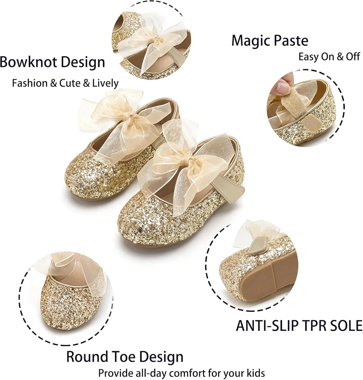 Kiderence Toddler Girls Dress Shoes Little Kids Mary Janes Ballet Flats Toddler