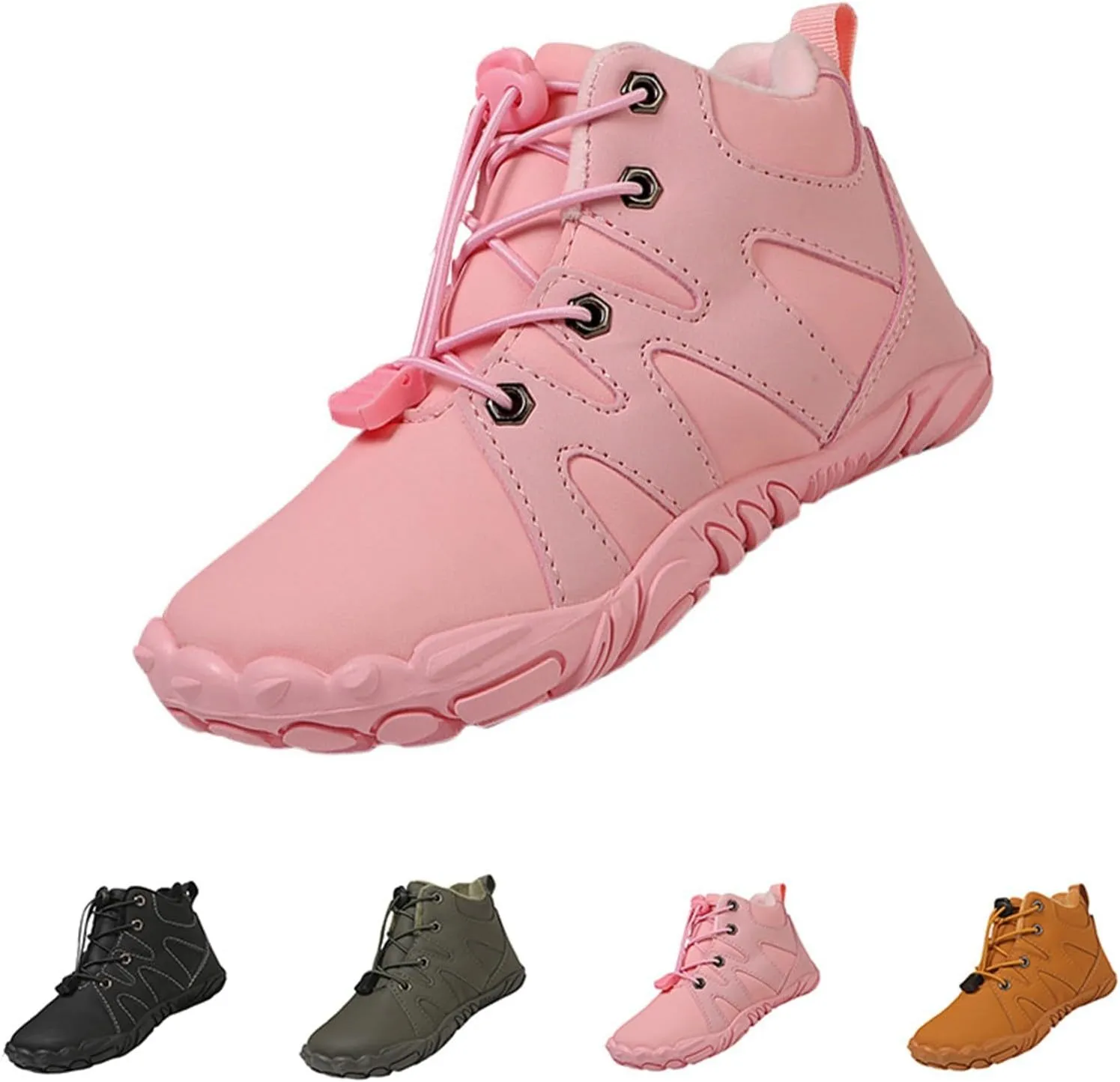 Kids 𝐖aterproof Barefoot Boots Boys Girls Winter Warm Winter Shoes Boots Wide Toe Highly Elastic Non-Slip Shoes