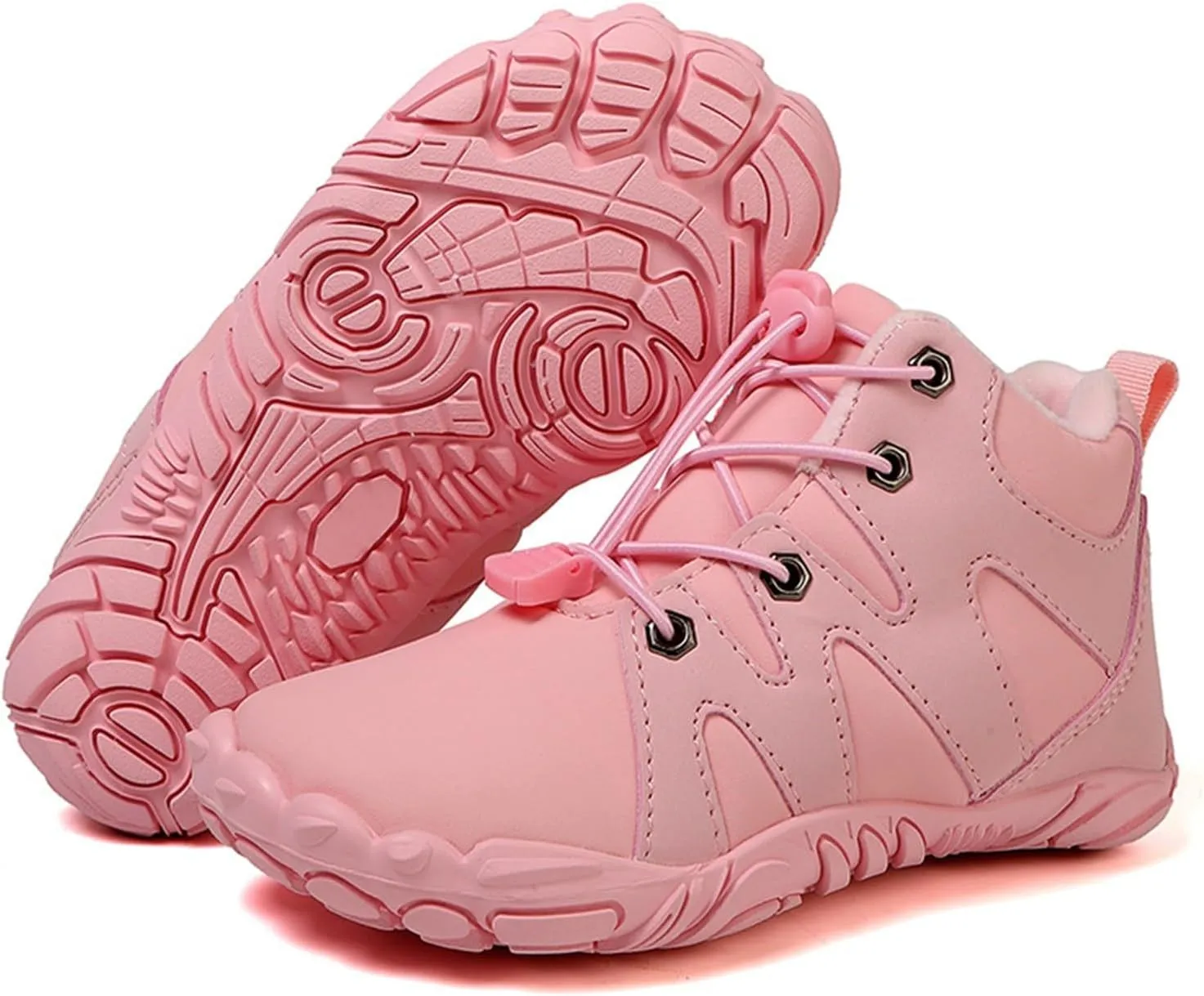 Kids 𝐖aterproof Barefoot Boots Boys Girls Winter Warm Winter Shoes Boots Wide Toe Highly Elastic Non-Slip Shoes