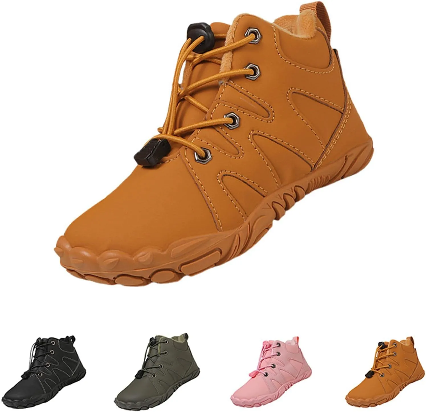 Kids 𝐖aterproof Barefoot Boots Boys Girls Winter Warm Winter Shoes Boots Wide Toe Highly Elastic Non-Slip Shoes