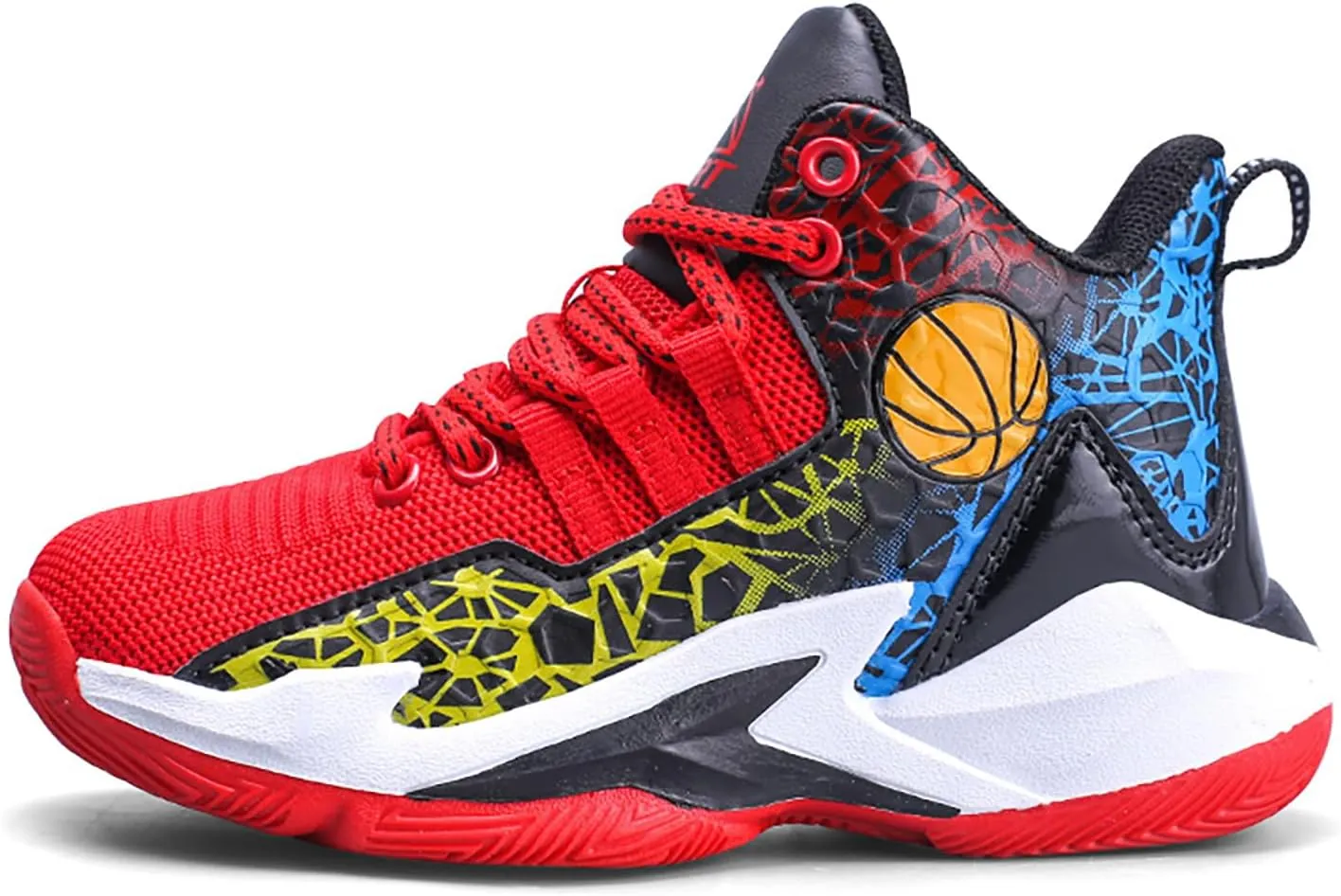 Kids Basketball Shoes High-top Sports Shoes Boys Sneakers Durable Lace-up Non-Slip Running Shoes Secure for Little Kids Big Kids