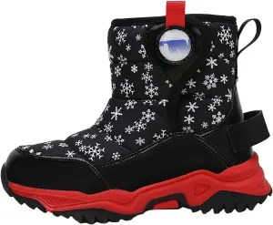 Kids Boy Girl Snow Boots Winter Outdoor Water Proof with F𝐮r Lined Cold-Weather Mid Calf Snow Slip 𝗥esistant Boots
