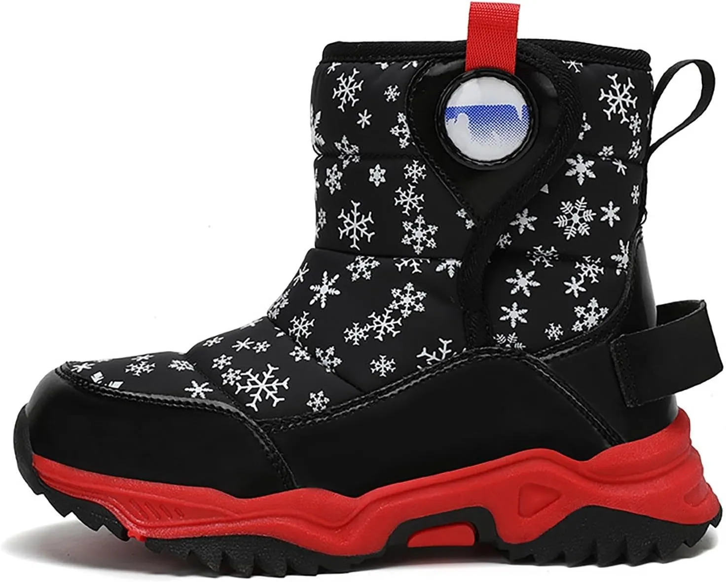Kids Boy Girl Snow Boots Winter Outdoor Water Proof with F𝐮r Lined Cold-Weather Mid Calf Snow Slip 𝗥esistant Boots