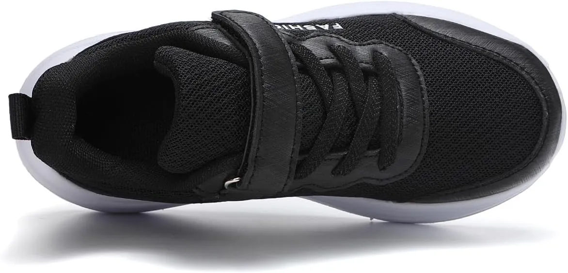 Kids Boys Girls Comfortable Casual Sports Sneakers with Hook and Loop Wide Tennis Shoes for Running Walking (Little Kid/Big Kid)