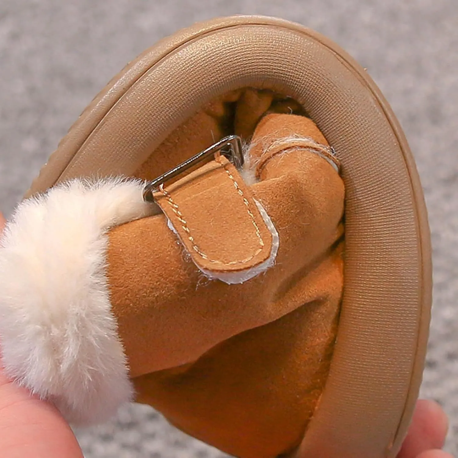 Kids Furry Warm Winter Ankle Boots Boys Girls Cozy Fleece Plush Soft Fuzzy F𝐮r Collar Snow-Proof Platform Shoes