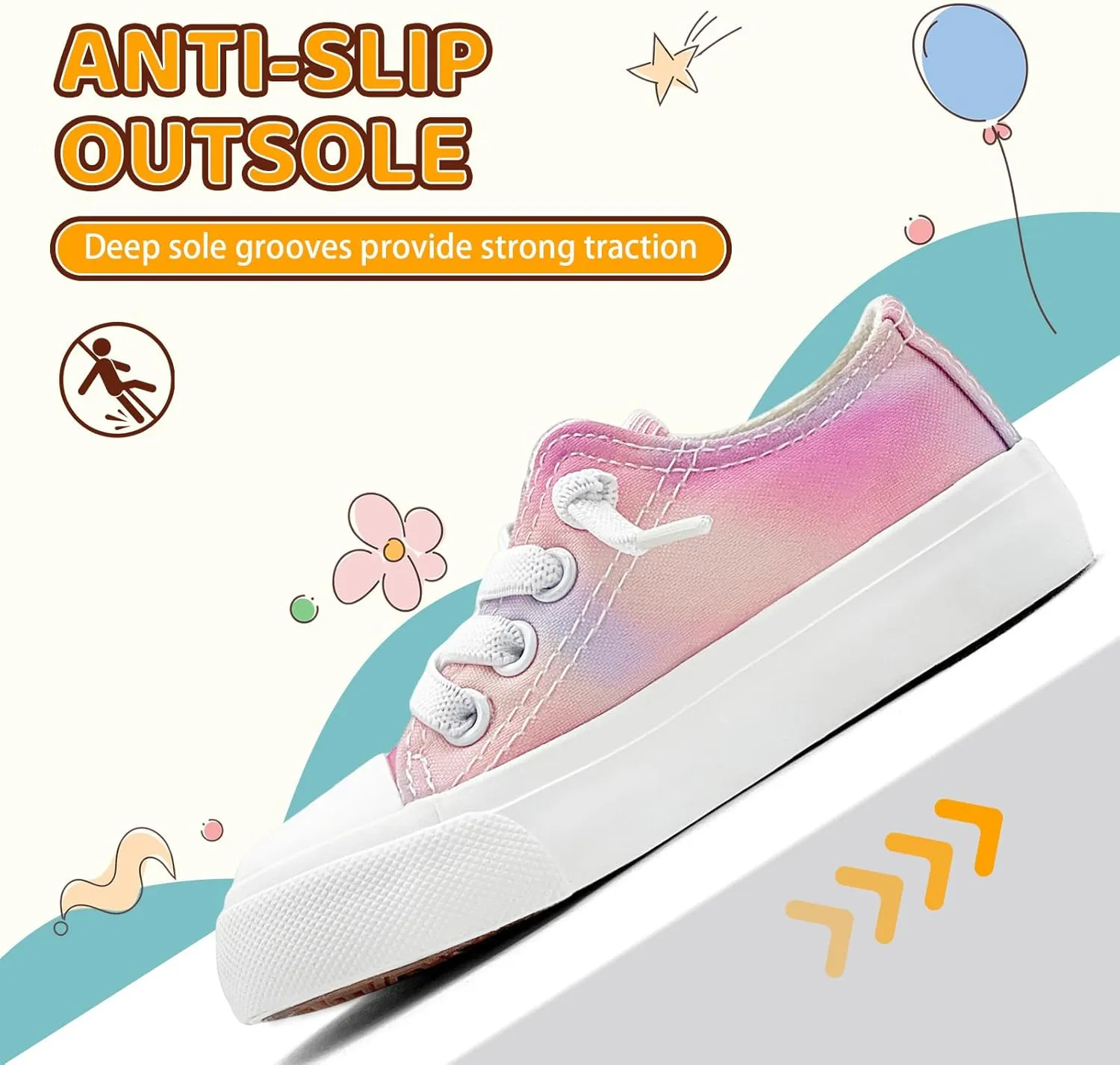 Kids Girls Boys Canvas Sneakers Slip on Walking Shoes Lightweight Tennis Running School Casual Classic Sneakers Little Big Kids