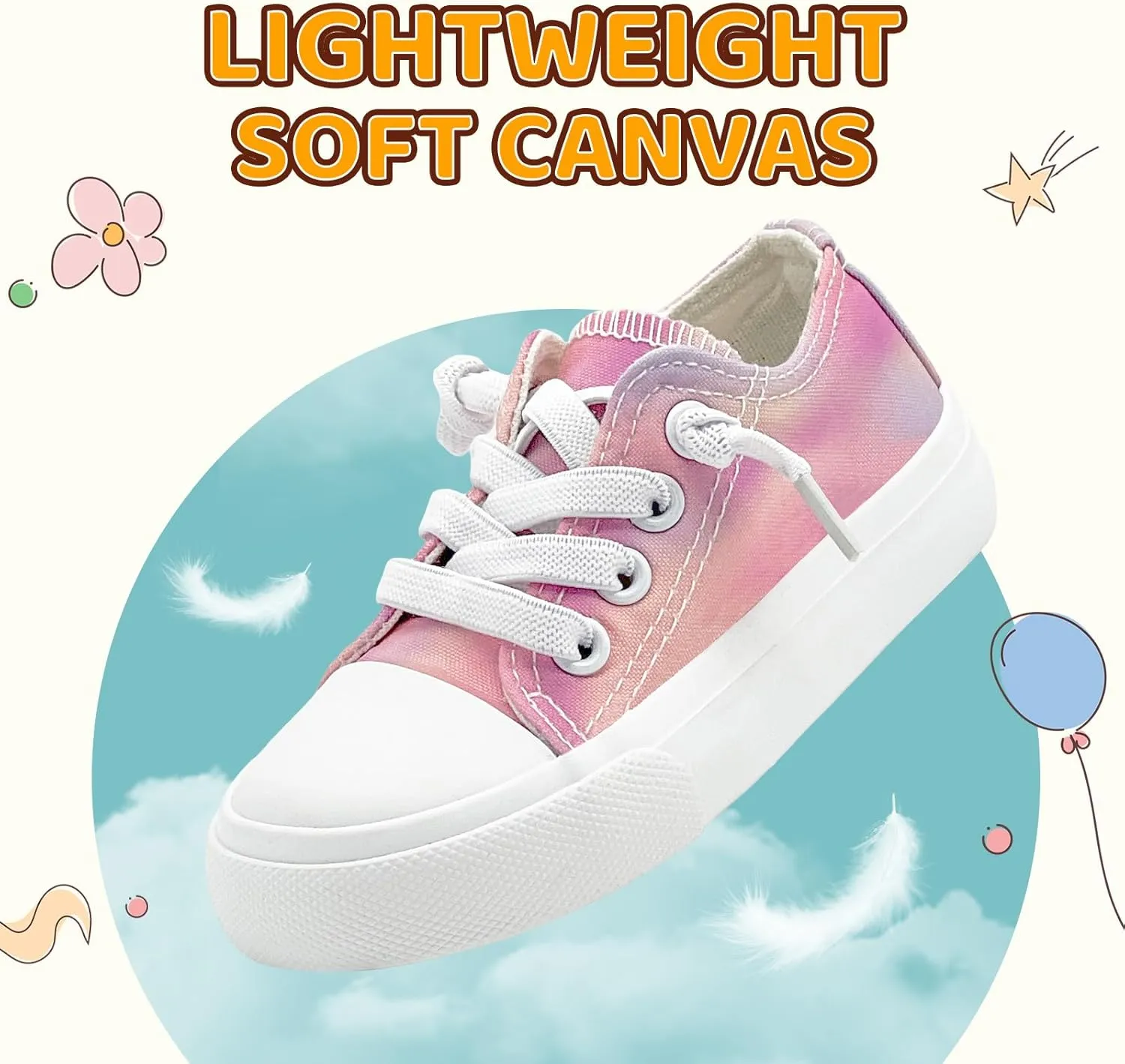 Kids Girls Boys Canvas Sneakers Slip on Walking Shoes Lightweight Tennis Running School Casual Classic Sneakers Little Big Kids