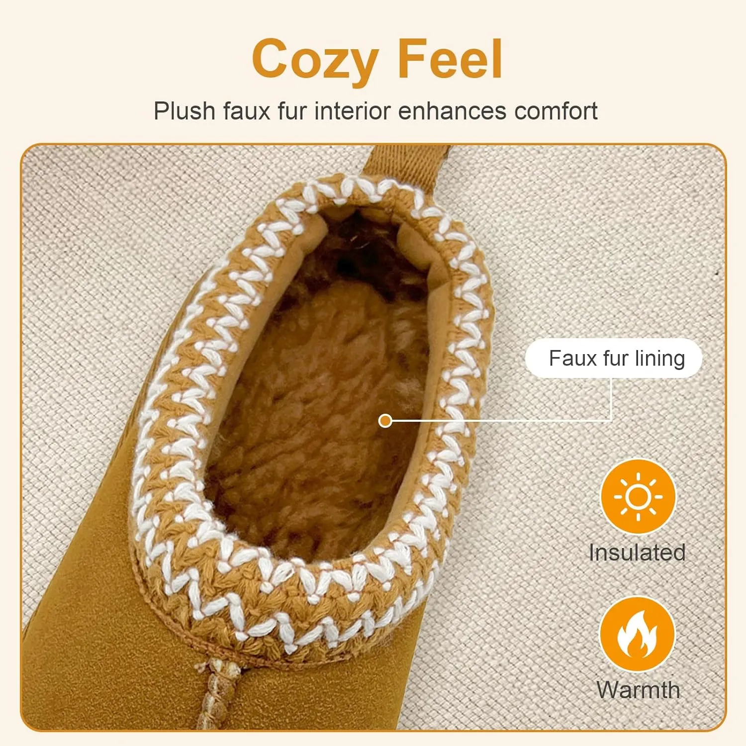Kids Platform Slippers - Cozy Faux Fur Lined Warm Indoor Outdoor Home Plush Mini Boots for Little and Big Kids