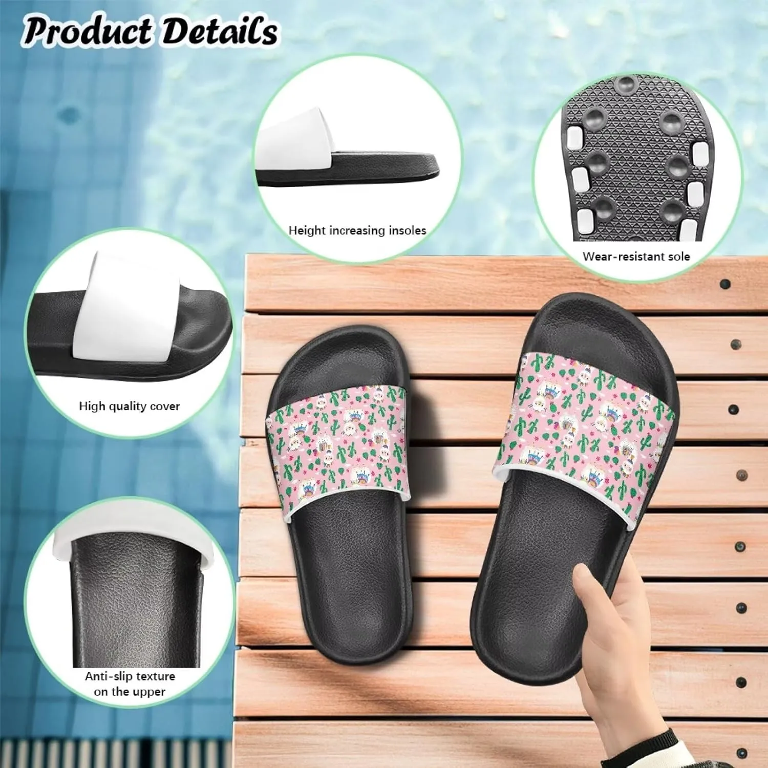 Kids Slides Slipper Anti Slip Open Toe Summer Beach Sandals for Boys Girls Soft and Comfy