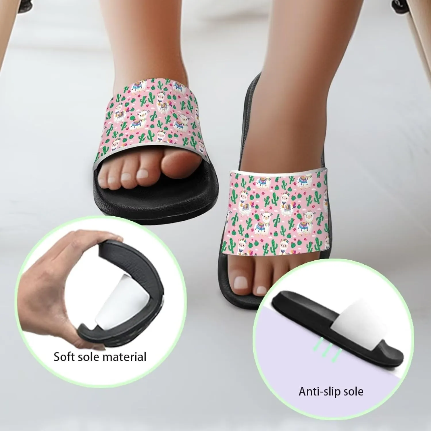 Kids Slides Slipper Anti Slip Open Toe Summer Beach Sandals for Boys Girls Soft and Comfy