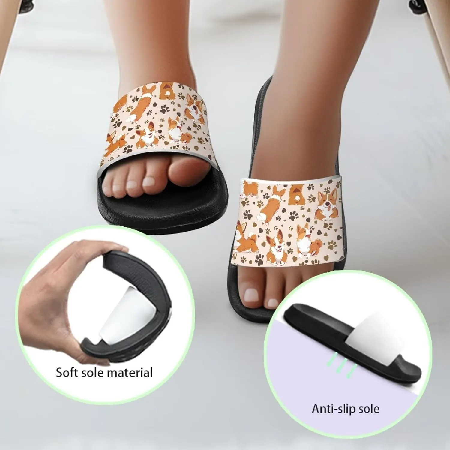Kids Slides Slipper Anti Slip Open Toe Summer Beach Sandals for Boys Girls Soft and Comfy