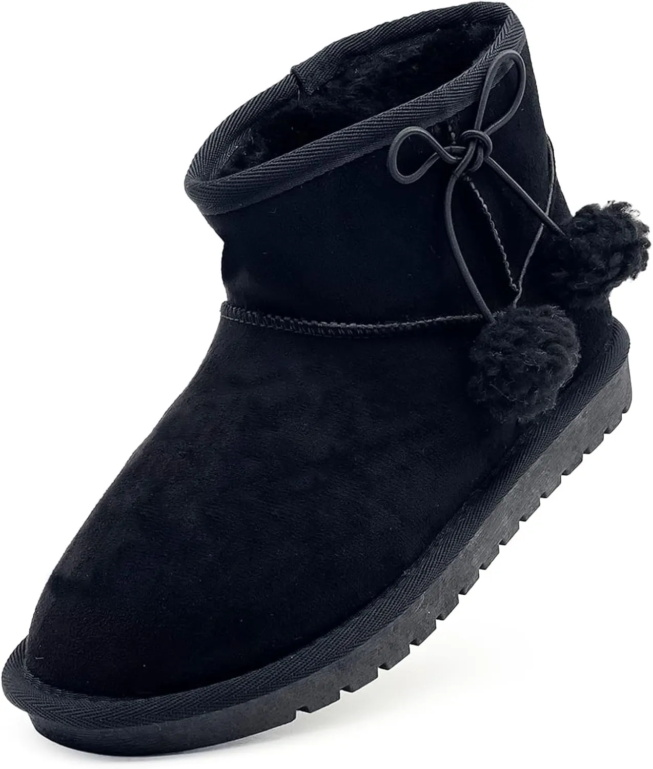 Kids Snow Boots for Girls Boys Comfy Warm Fur Lined Winter Boots Lightweight Slip On Fuzzy Ankle Boot (Little/Big Kids)