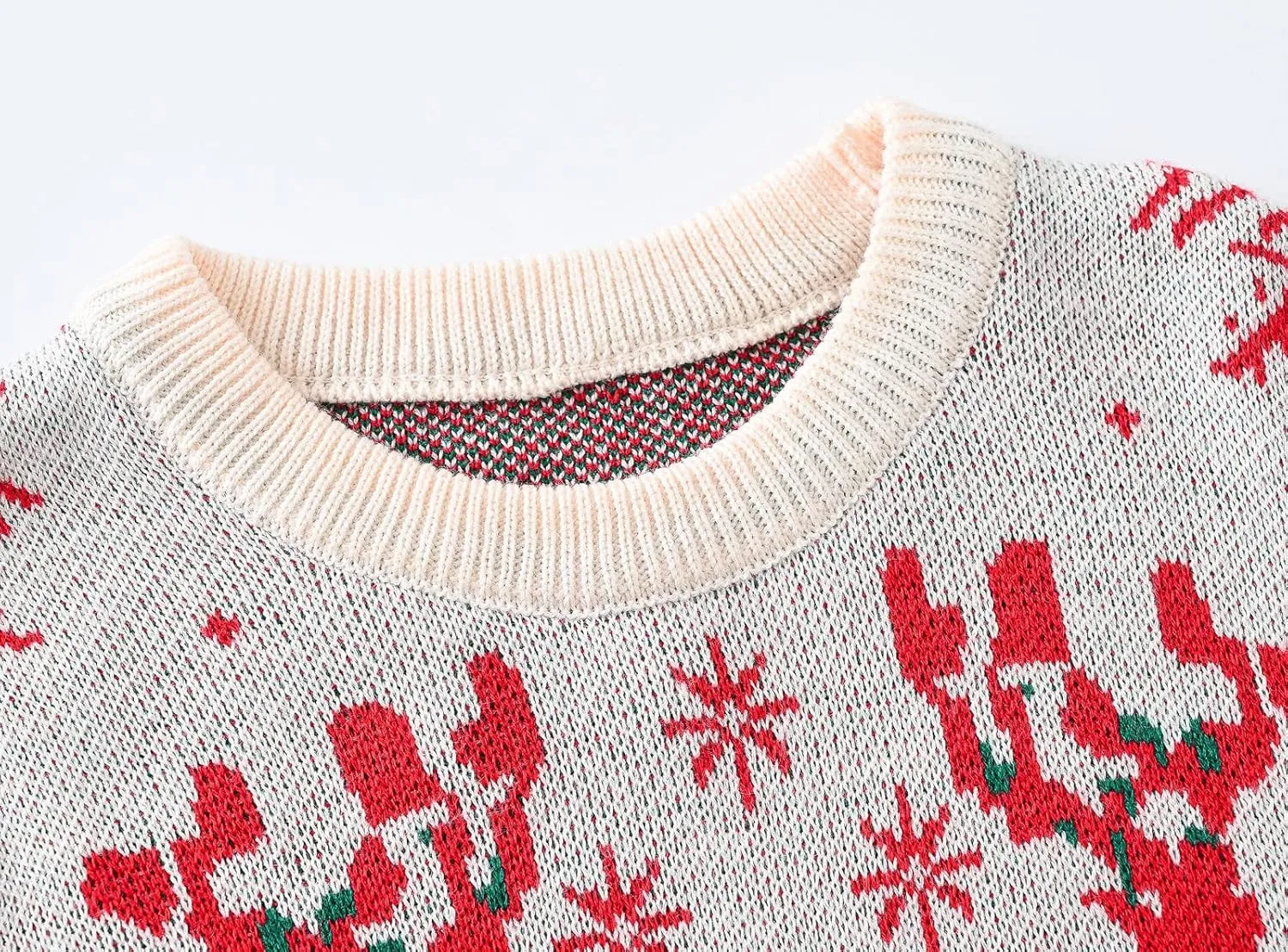 Kids Toddler Boy Girl Christmas Sweater Long Sleeve Round Neck Blouse Deer Print Knit Pullover Christmas Dressup Outfit