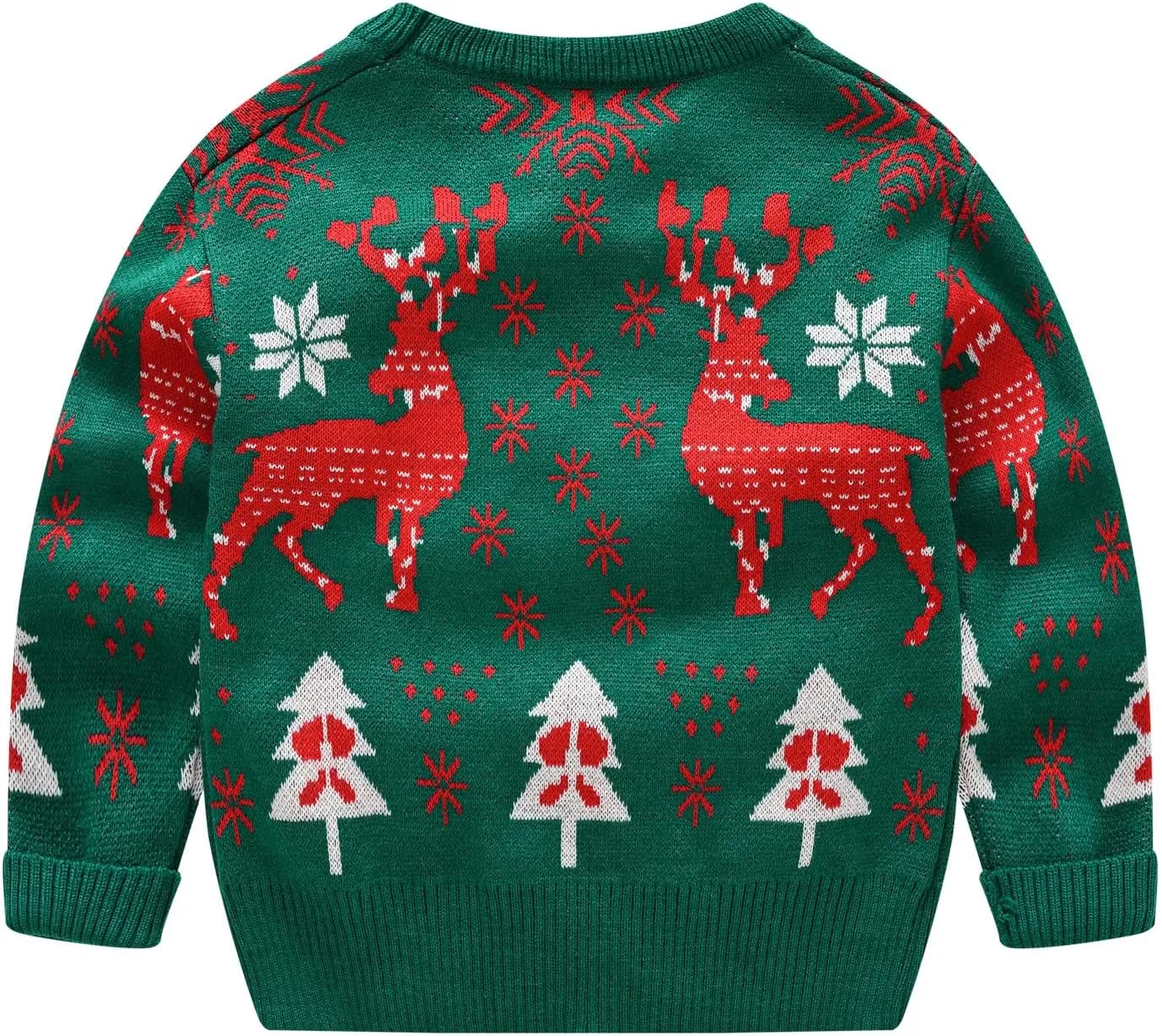 Kids Toddler Boy Girl Christmas Sweater Long Sleeve Round Neck Blouse Deer Print Knit Pullover Christmas Dressup Outfit