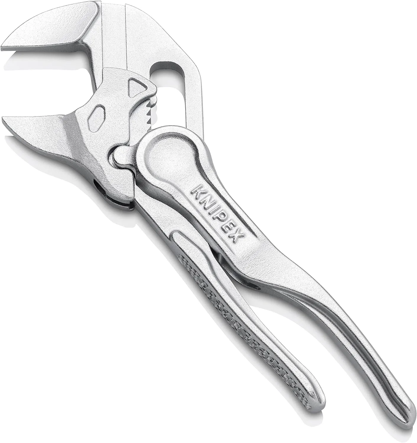 KNIPEX Pliers Wrench XS, Chrome-Plated, 100 mm, Grips Continuously Up to 21 mm, Small Pliers Wrench, Edc, 86 04 100