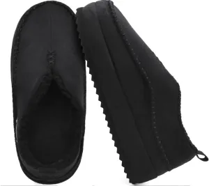 KuaiLu Men's Slippers Cozy Memory Foam House Slipper Shoes Warm Suede Winter Moccasins Slip-on Boots Slippers For Man with Fuzzy Sherpa Lining & Indoor/Outdoor Hard Rubber Sole