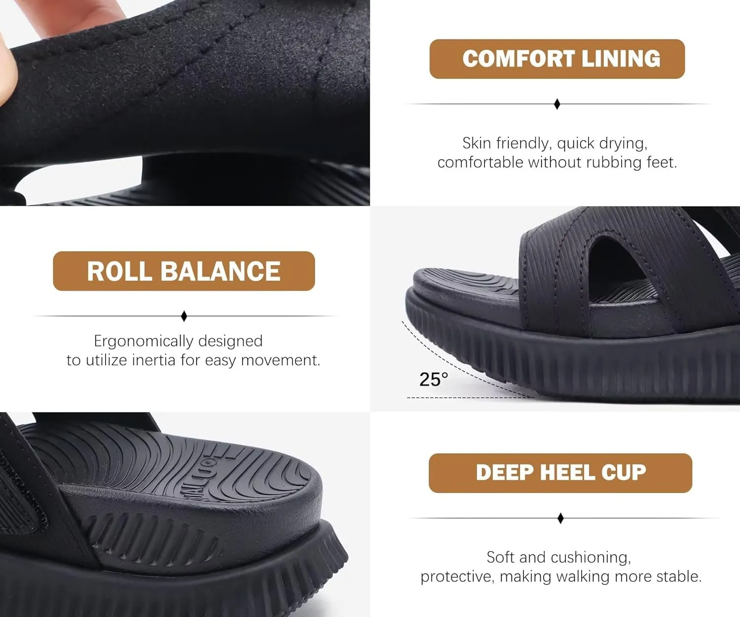 KuaiLu womens Womens Orthopedic Slides Sandals