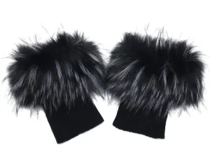 LA CARRIE Women Faux Fur Plush Leg Warmers Short Furry Fuzzy Leg Cuffs Girls Winter Knitted Boot