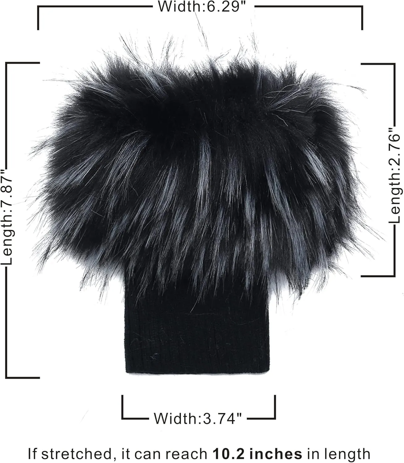 LA CARRIE Women Faux Fur Plush Leg Warmers Short Furry Fuzzy Leg Cuffs Girls Winter Knitted Boot