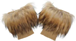 LA CARRIE Women Faux Fur Plush Leg Warmers Short Furry Fuzzy Leg Cuffs Girls Winter Knitted Boot