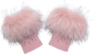 LA CARRIE Women Faux Fur Plush Leg Warmers Short Furry Fuzzy Leg Cuffs Girls Winter Knitted Boot