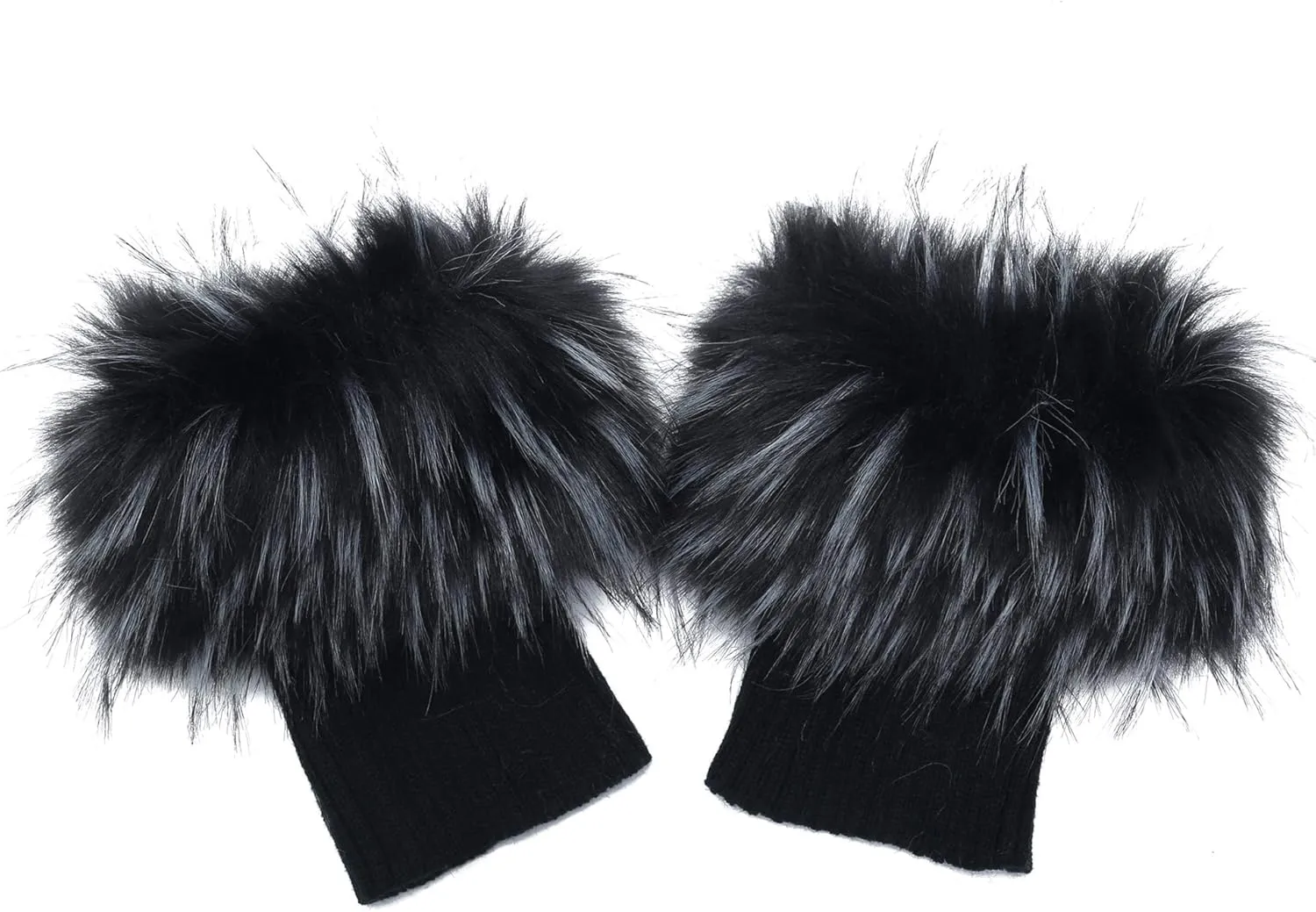 LA CARRIE Women Faux Fur Plush Leg Warmers Short Furry Fuzzy Leg Cuffs Girls Winter Knitted Boot