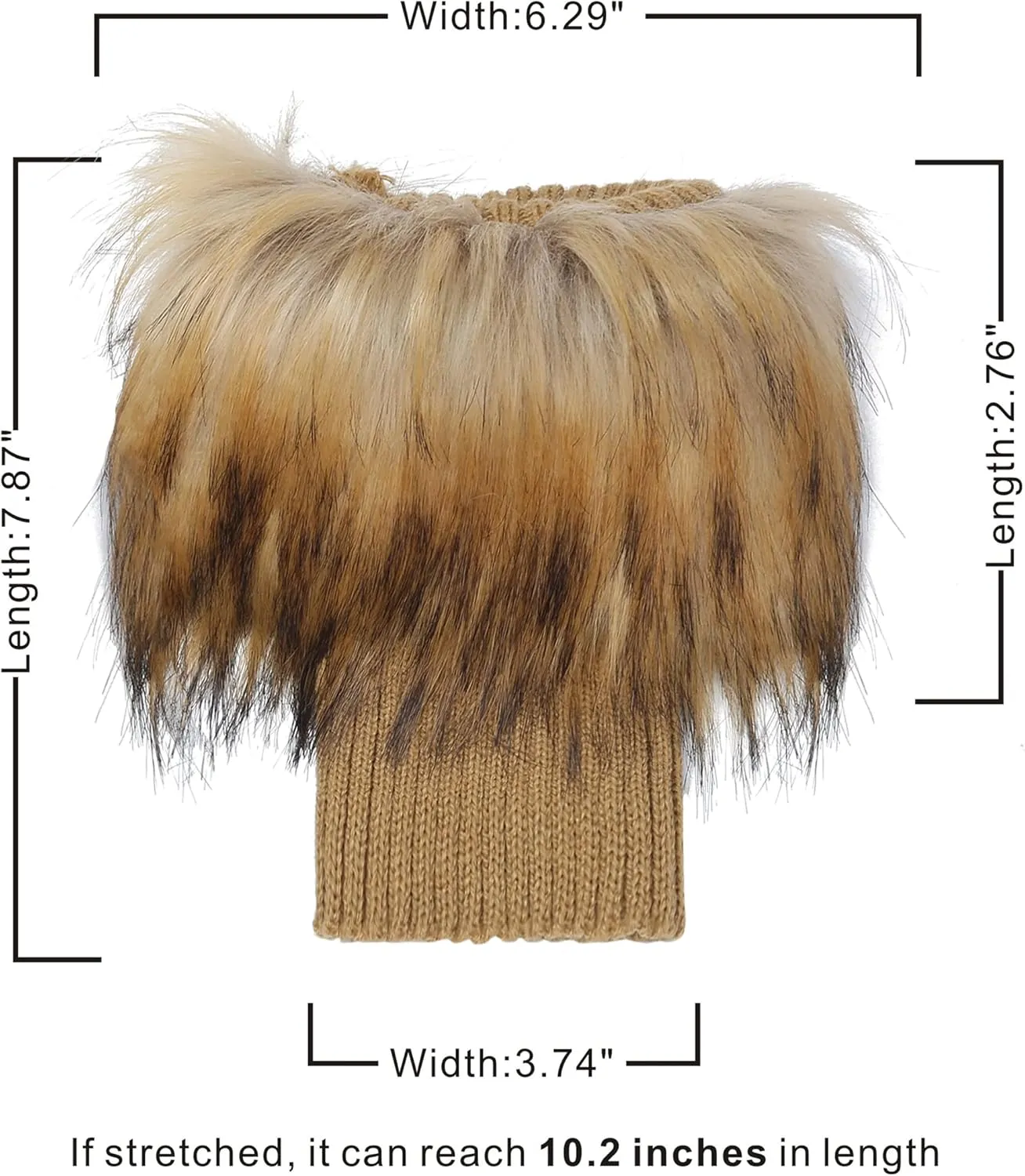 LA CARRIE Women Faux Fur Plush Leg Warmers Short Furry Fuzzy Leg Cuffs Girls Winter Knitted Boot