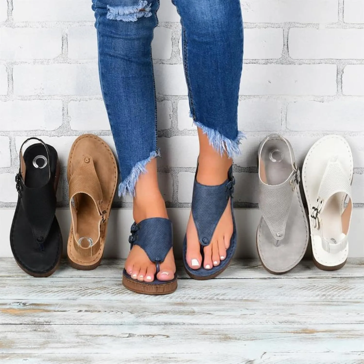 Ladmiple Sandals for Women Fashion Flip Flops Platform Sandal Casual Beach Travel Clip Toe Slipppers Shoes Dressy Summer