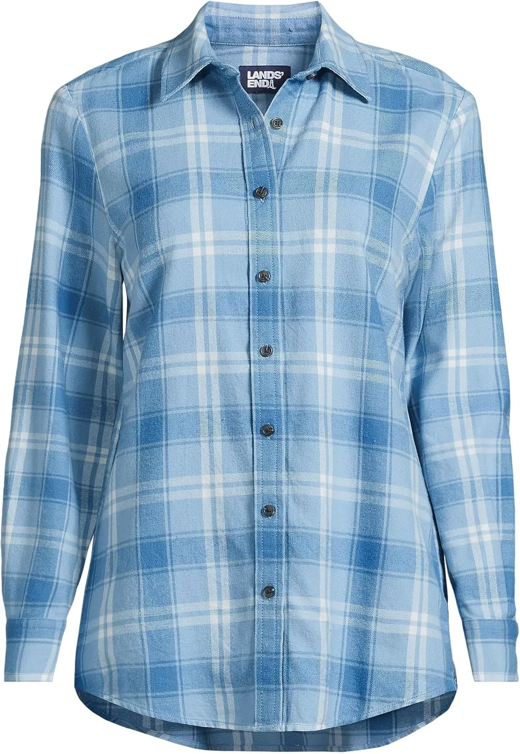 Lands' End Blake Shelton x Women's Flannel Boyfriend Fit Long Sleeve Shirt