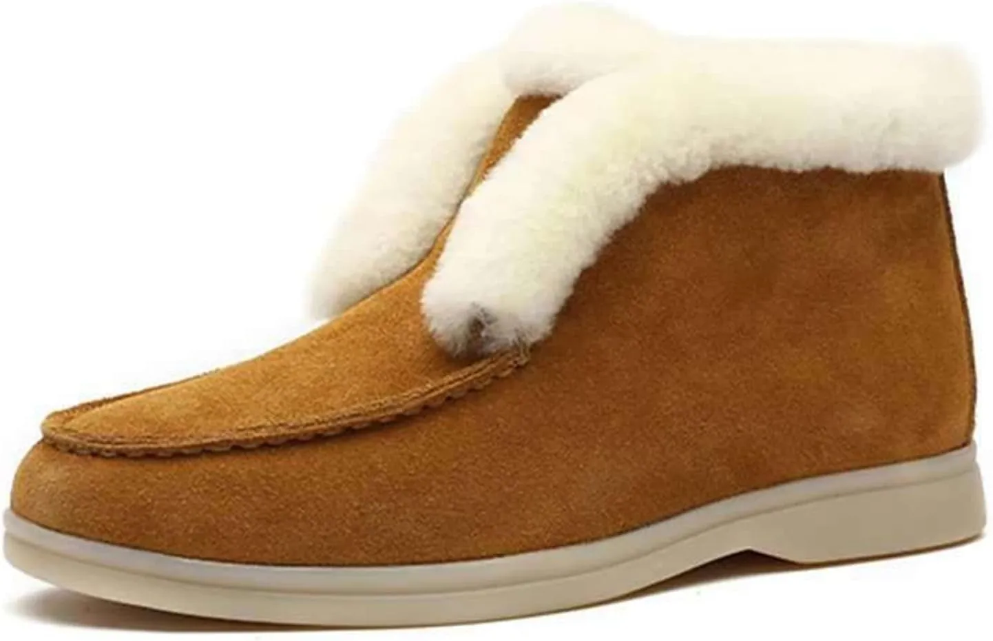 Lausiuoe Boots For Women Ankle Booties Winter Fluffy Fuzzy Soft Cozy Outdoor Fashion Casual Walking Shoes House Slipper
