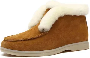 Lausiuoe Boots For Women Ankle Booties Winter Fluffy Fuzzy Soft Cozy Outdoor Fashion Casual Walking Shoes House Slipper