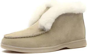 Lausiuoe Boots For Women Ankle Booties Winter Fluffy Fuzzy Soft Cozy Outdoor Fashion Casual Walking Shoes House Slipper