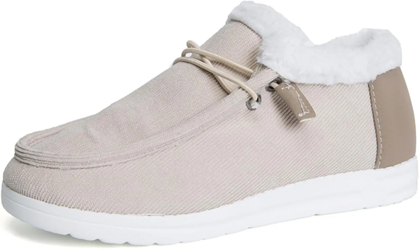 Lausiuoe Womens Winter Boots With Fur Lined Warm Snow Fuzzy Ankle Booties Flat Cute Silp On Comfortable Casual Loafers