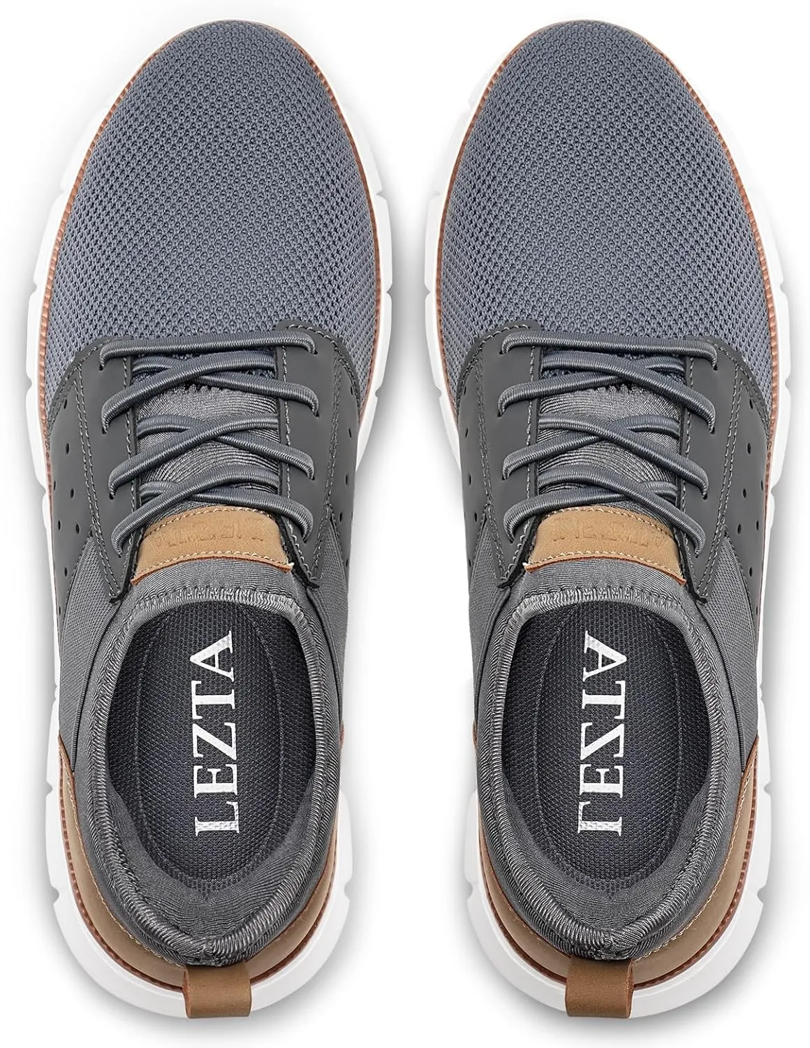 LEZTA Men‘s Casual Shoes Fashion Sneakers Quickly Put on Men's Dress Shoes Lightweight Breathable Mesh Oxfords Walking Shoes