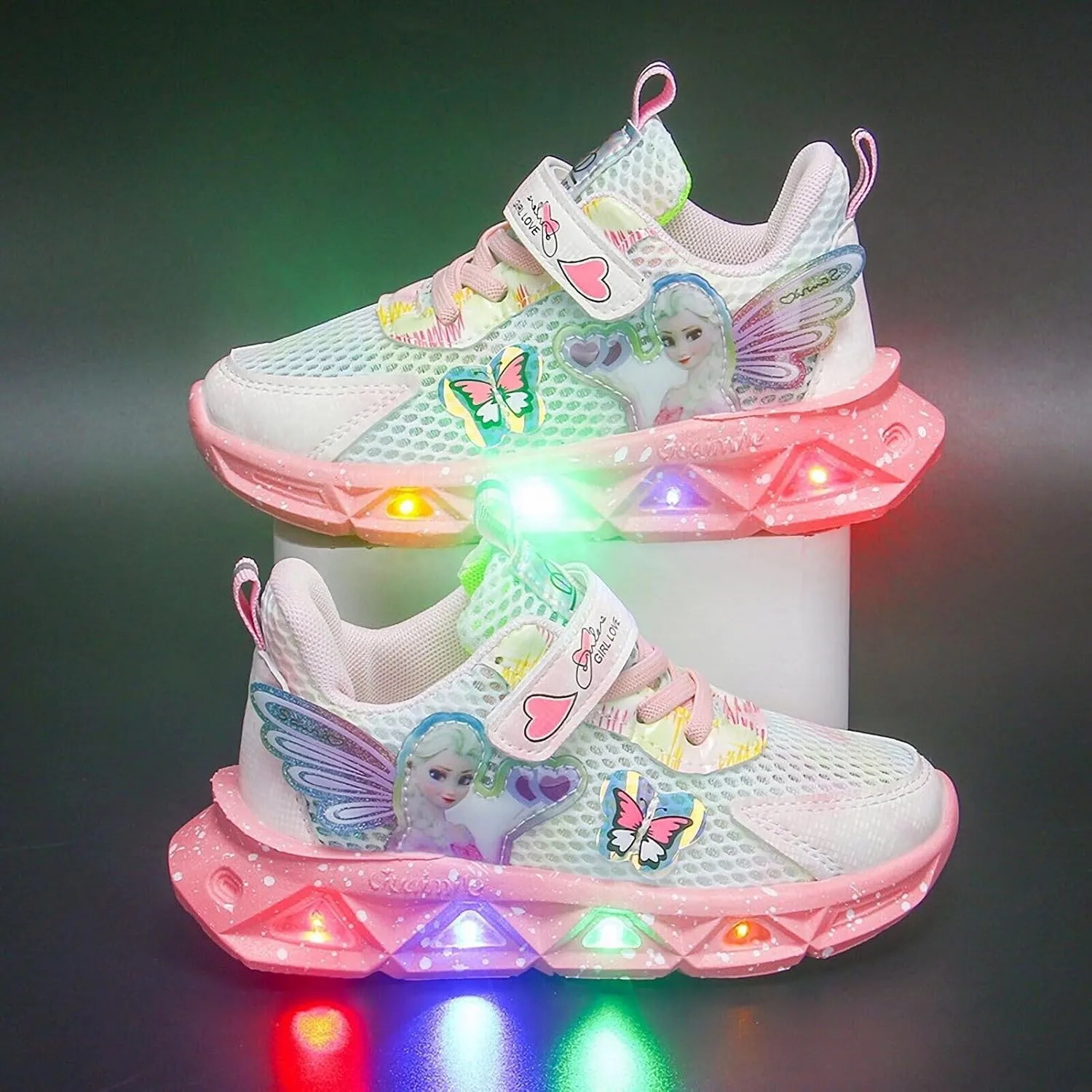 Light Up Shoes for Girls LED Princess Sneakers Zapatos para Niñas Baby Toddler Birthday Shoes Tenis para Niñas