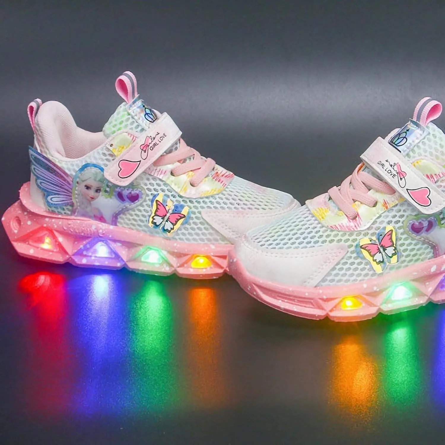 Light Up Shoes for Girls LED Princess Sneakers Zapatos para Niñas Baby Toddler Birthday Shoes Tenis para Niñas