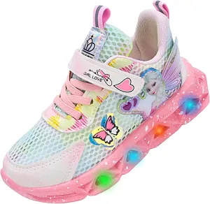 Light Up Shoes for Girls LED Princess Sneakers Zapatos para Niñas Baby Toddler Birthday Shoes Tenis para Niñas