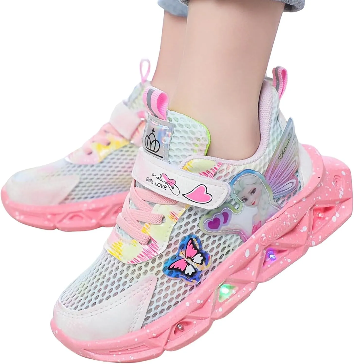 Light Up Shoes for Girls LED Princess Sneakers Zapatos para Niñas Baby Toddler Birthday Shoes Tenis para Niñas