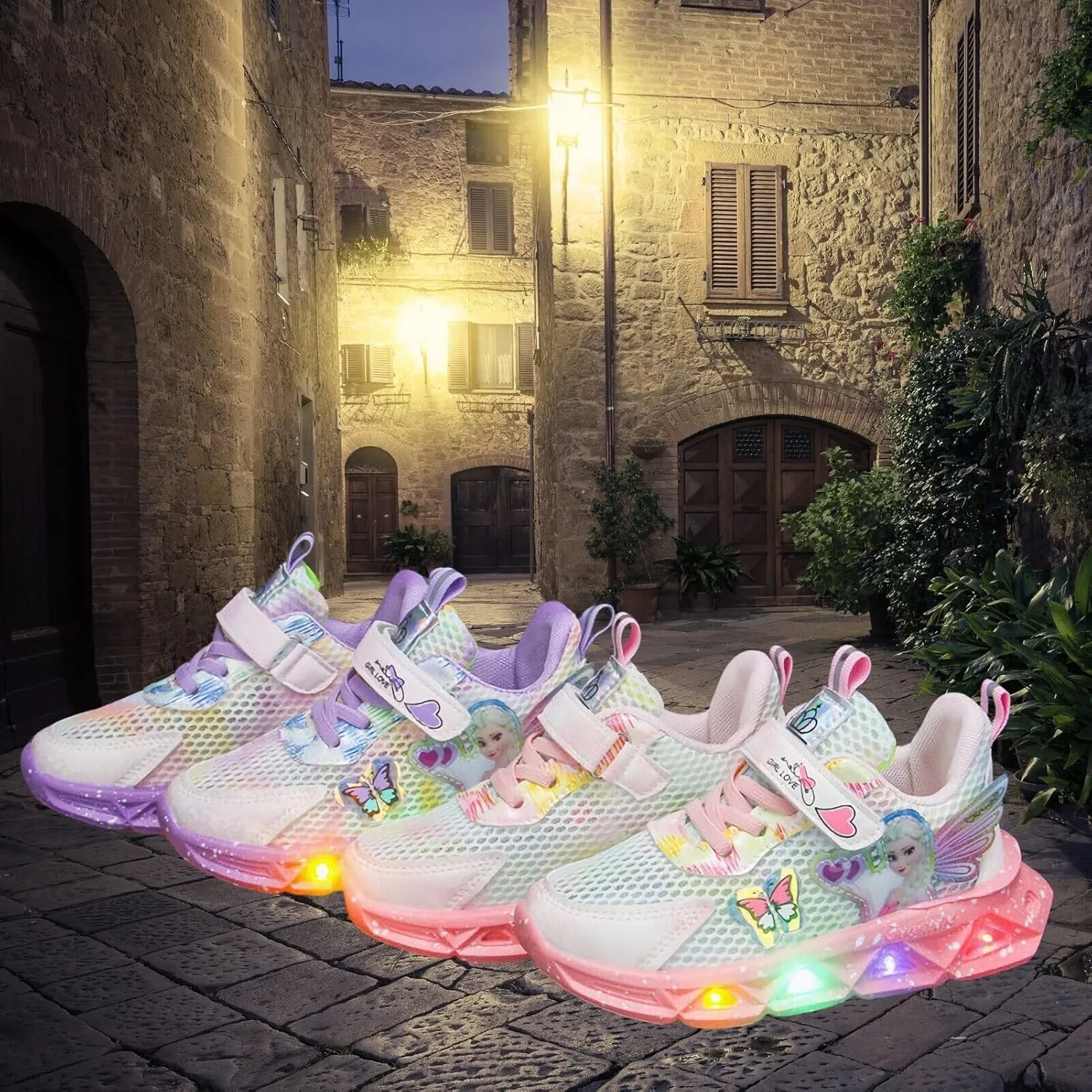 Light Up Shoes for Girls LED Princess Sneakers Zapatos para Niñas Baby Toddler Birthday Shoes Tenis para Niñas