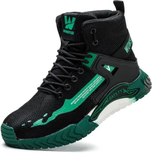 Lightweight Work Safety Steel Toe Sneakers, Durable Breathable Light Construction Tennis Shoes