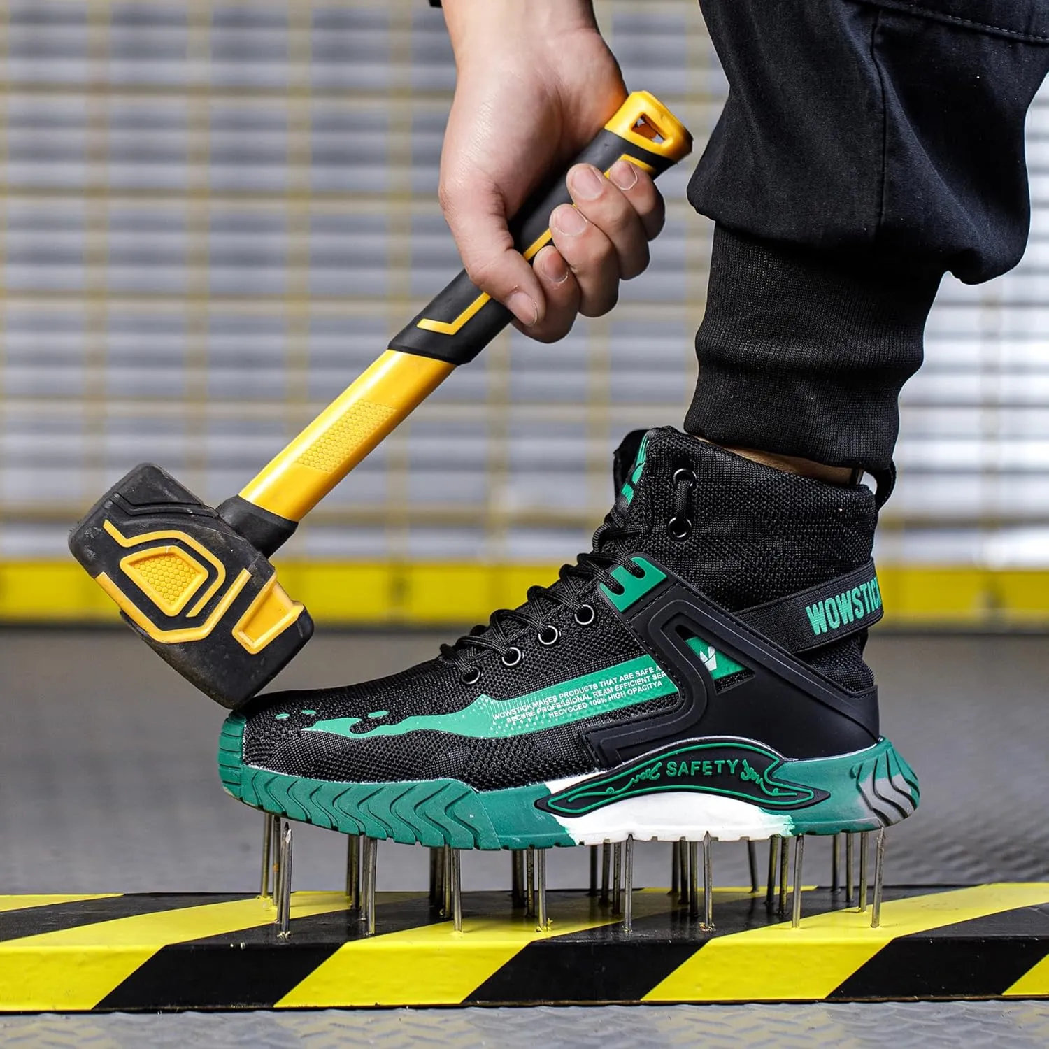 Lightweight Work Safety Steel Toe Sneakers, Durable Breathable Light Construction Tennis Shoes
