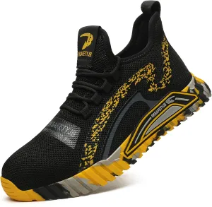 Lightweight Work Safety Steel Toe Sneakers, Durable Breathable Light Construction Tennis Shoes