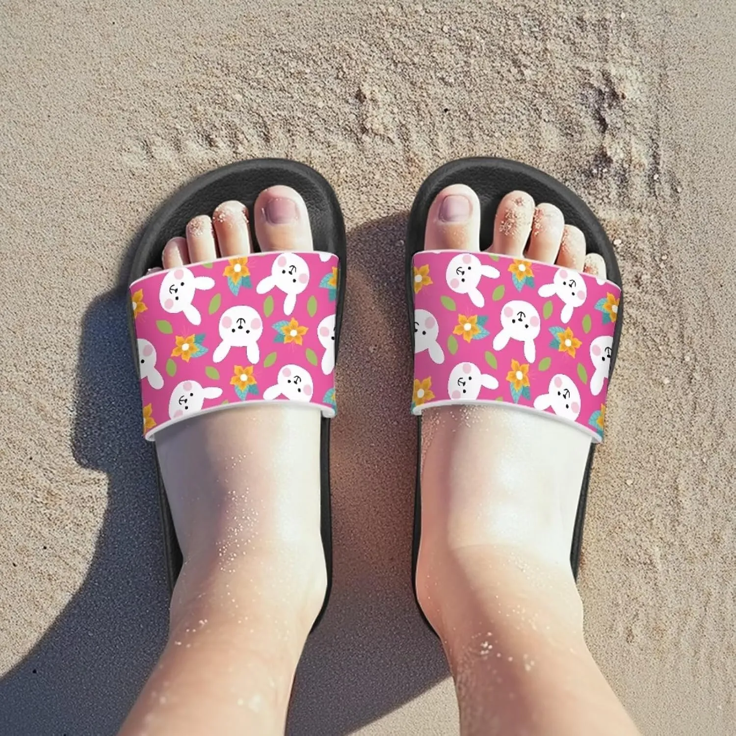 Little Kids Slides Slippers Summer EVA Non Slip One Piece Sandal for Beach Home Soft and Quickly Drying