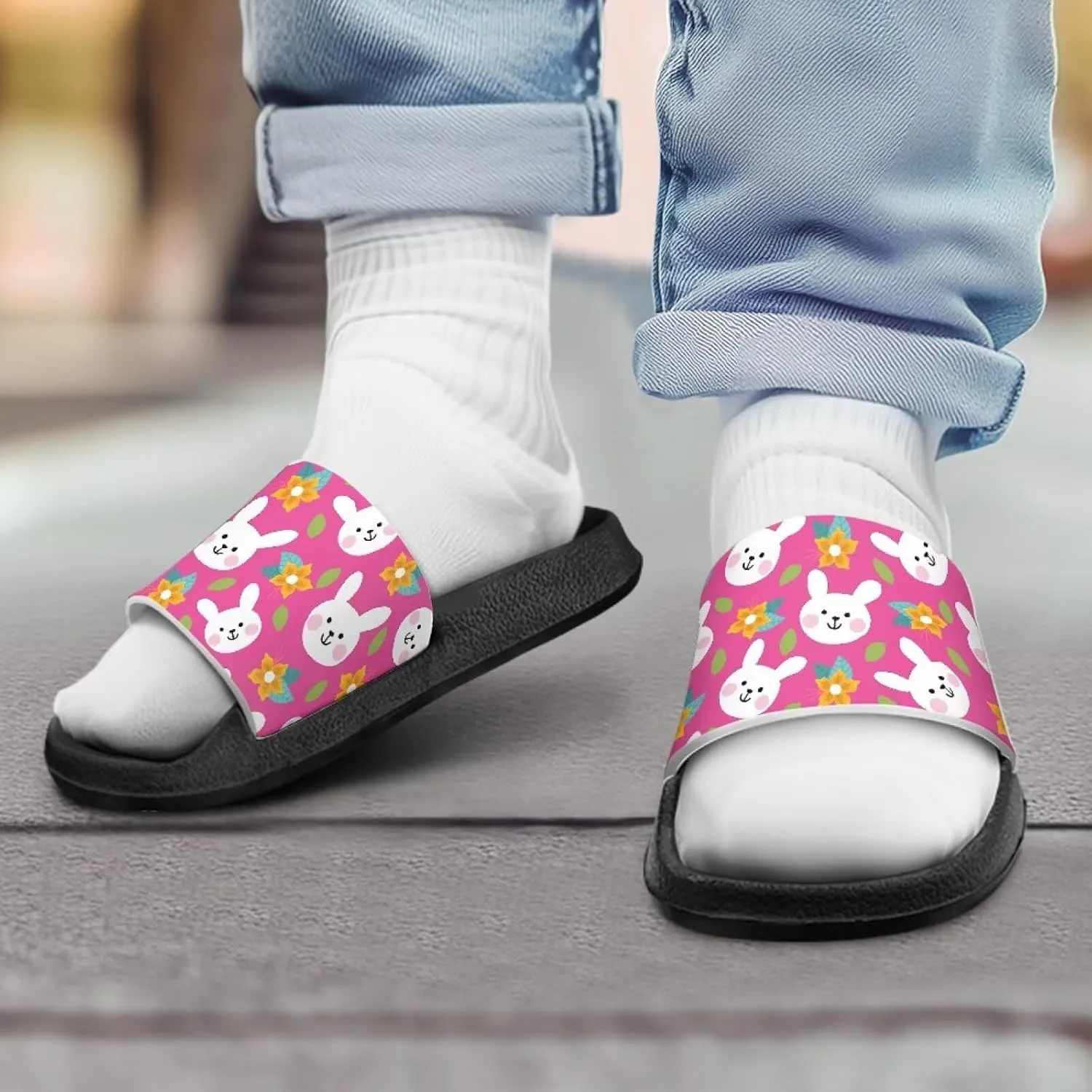 Little Kids Slides Slippers Summer EVA Non Slip One Piece Sandal for Beach Home Soft and Quickly Drying