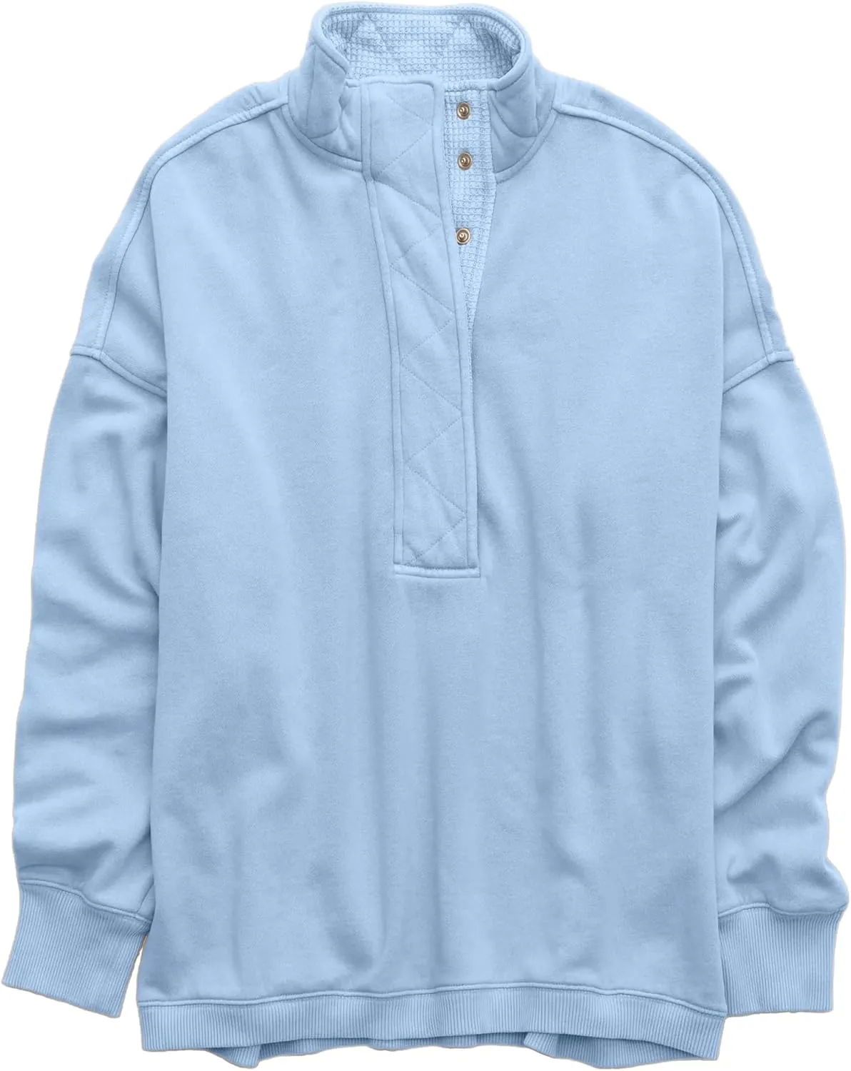 Locachy Womens Casual Button Henley Neck Oversized Sweatshirt Long Sleeve Pullover Tops Outfits