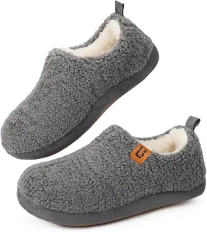 LongBay Women's Cozy Lightweight Slippers Warm Memory Foam Fuzzy House Shoes Indoor Outdoor Bedroom Boots with Anti Skid Rubber Sole