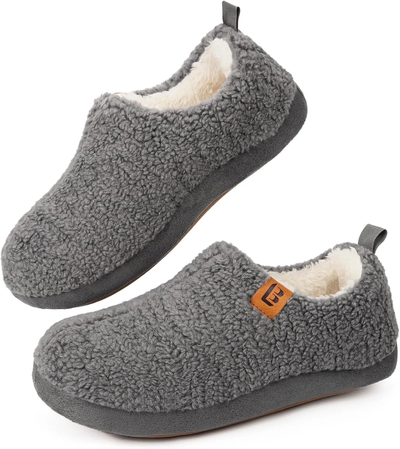 LongBay Women's Cozy Lightweight Slippers Warm Memory Foam Fuzzy House Shoes Indoor Outdoor Bedroom Boots with Anti Skid Rubber Sole